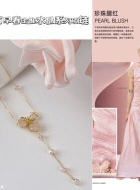 丽系饰品超仙蝴蝶流苏项链女轻奢高级水晶网红爆款项链