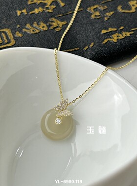 丽系925银玉蝶蝴蝶平安扣吊坠象征蝴蝶的美丽和优雅