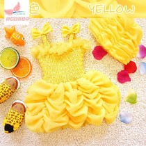 Female Baby Swimsuit Little Girl Princess Harness Conjoined Dress Spa New Lace Cute Girl Speed Dry Swimsuit