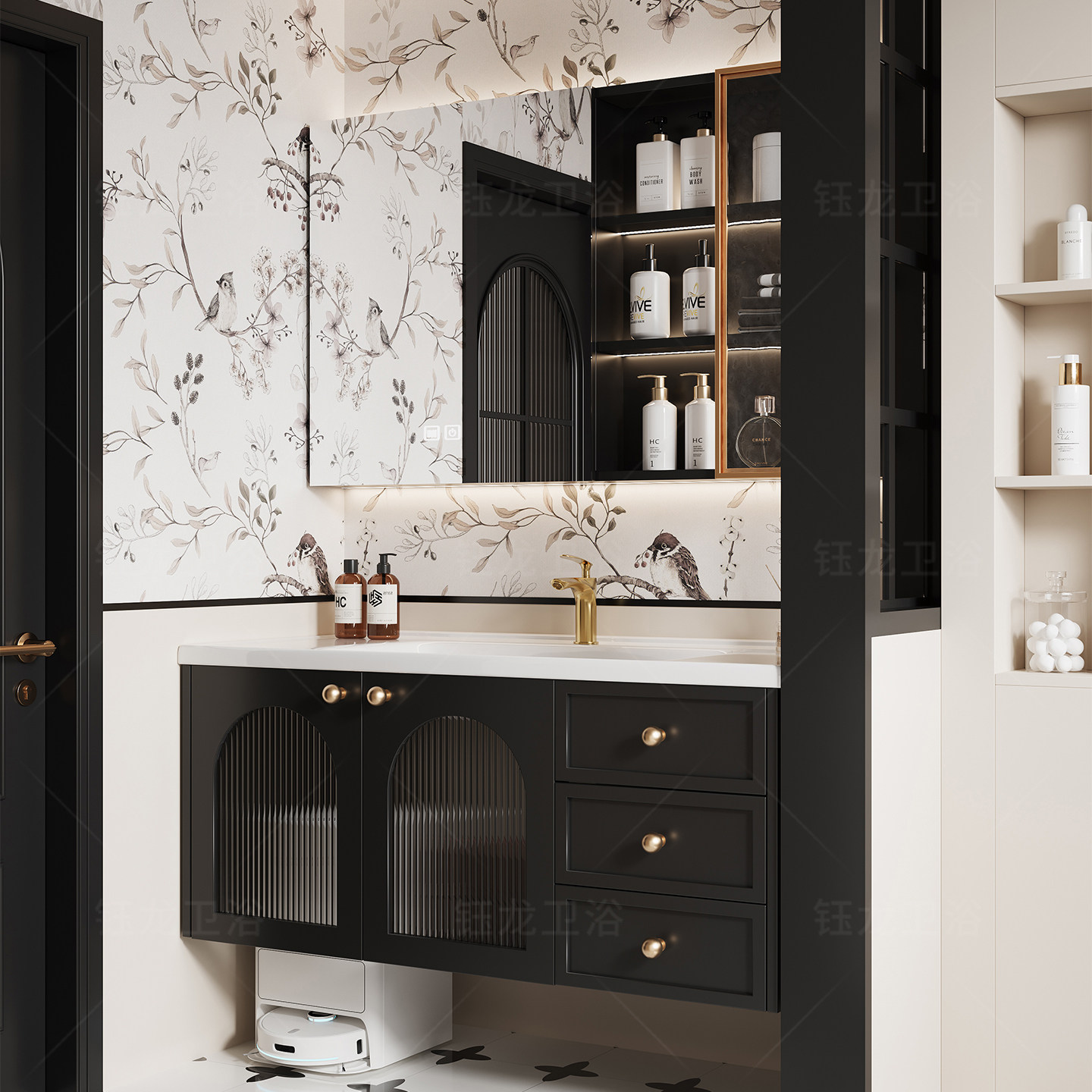 法式复古浴室柜扫地机器人基站美式轻奢陶瓷一体盆洗手洗漱台卫浴,淘宝优惠券,粉丝福利购,淘宝优惠卷