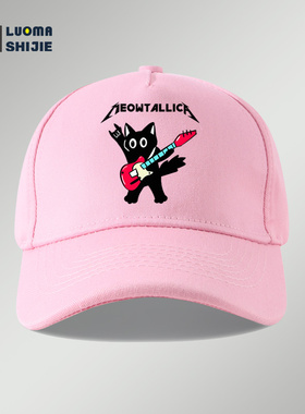 猫咪摇滚Metallica乐队周边棒球帽男女青少年美式户外防晒鸭舌帽