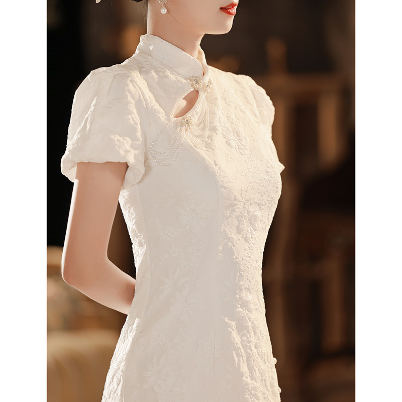 旗袍订婚连衣裙平时可穿夏季敬酒服 韩兰朵礼服/晚装