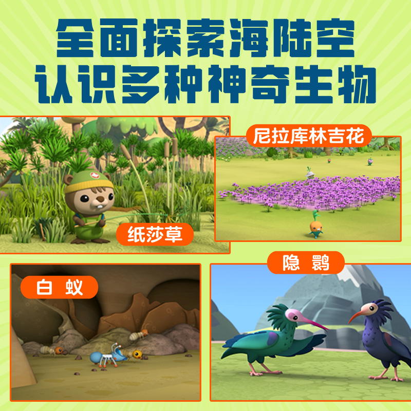 海底小纵队第八辑全10册3-8岁儿童动画绘本故事书黄石公园的狼织巢鸟彩龟僧帽水母洪溢林吉拉蜥蜴红毛猩猩白靴兔西里伯斯跗猴海啸