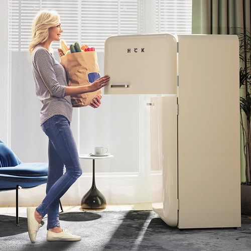 HCK哈士奇复古冰箱高颜值冷藏冷冻美式家用网红彩色冰柜小香风Pro - 图2