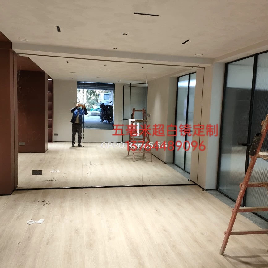 办公室磨砂钢化玻璃隔断墙高隔断长虹玻璃屏风家用客餐厅遮挡 - 图3