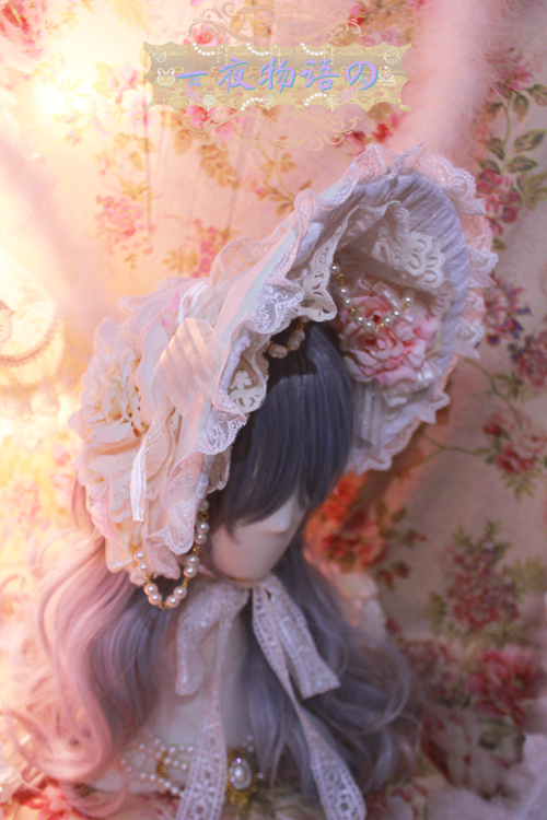 原创一夜物语lolita头饰玛丽皇妃生成色bnt洛丽塔波奈特宫廷bb帽 - 图0