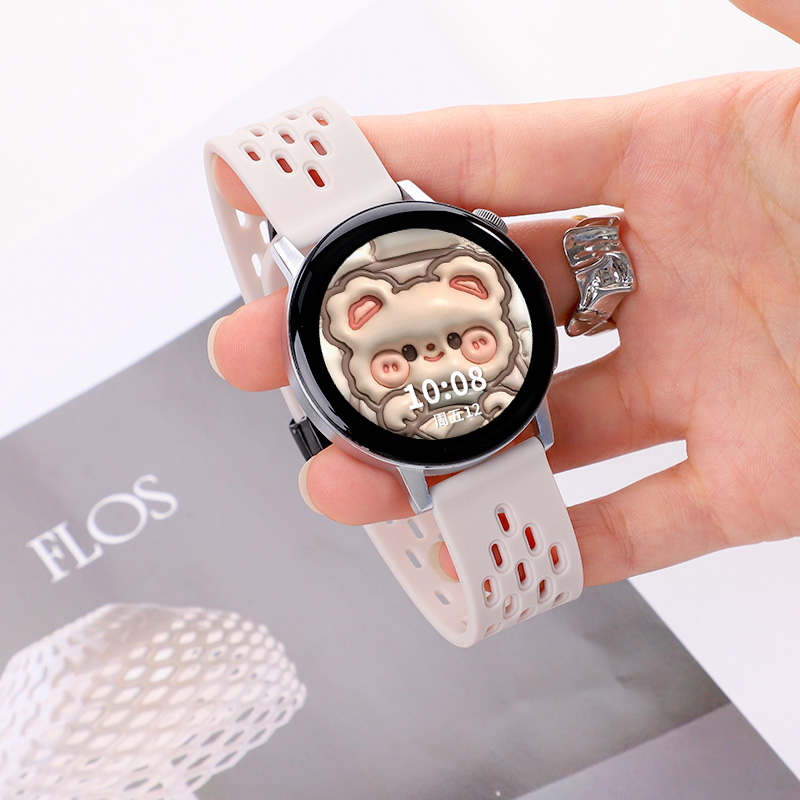 适用于vivowatch5手表表带3液态硅胶iQOOwatch5磁吸扣2腕带新款智能运动手表5精钢版3男女高级感透气替换带夏 - 图0