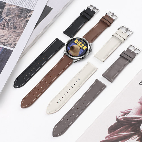 适用于小米watchS5手表带s4sprot升级同款真皮s3腕带智能运动WATCH5手表S2/S1Pro男女高级感替换带Color2夏 - 图3