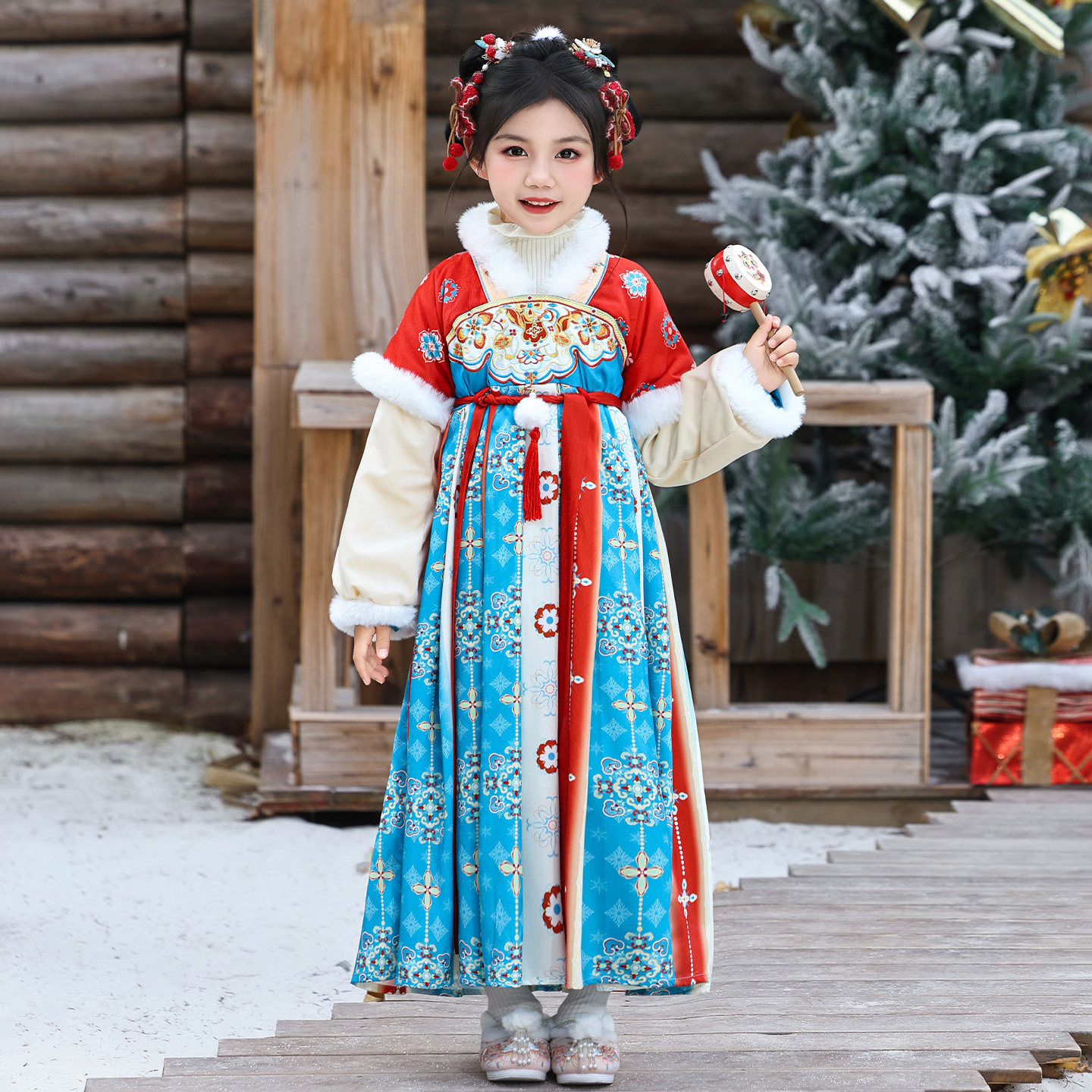 明制汉服女童2026新款秋冬季演出服加绒加厚连衣裙小女孩公主襦裙,淘宝优惠券,粉丝福利购,淘宝优惠卷