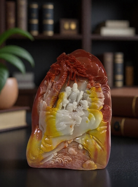 仿古寿山石摆件福如东海石料