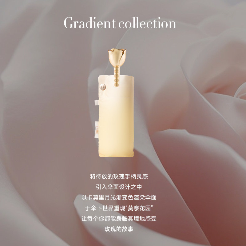 觅雨missrain玫瑰花雨伞晴雨两用女生迷你五折遮阳伞防晒防紫外线