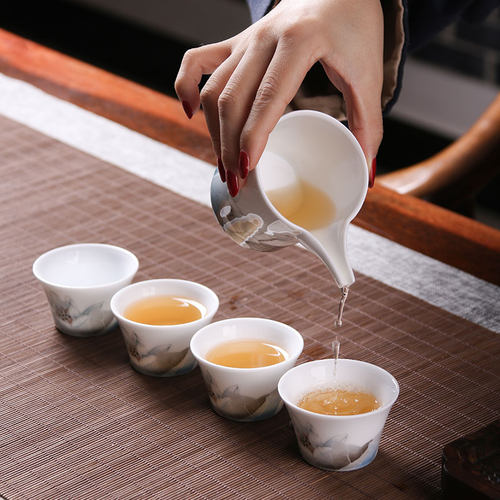 云火窑功夫茶具盖碗中式茶具套装家用醴陵釉下五彩简约礼盒套装 - 图2