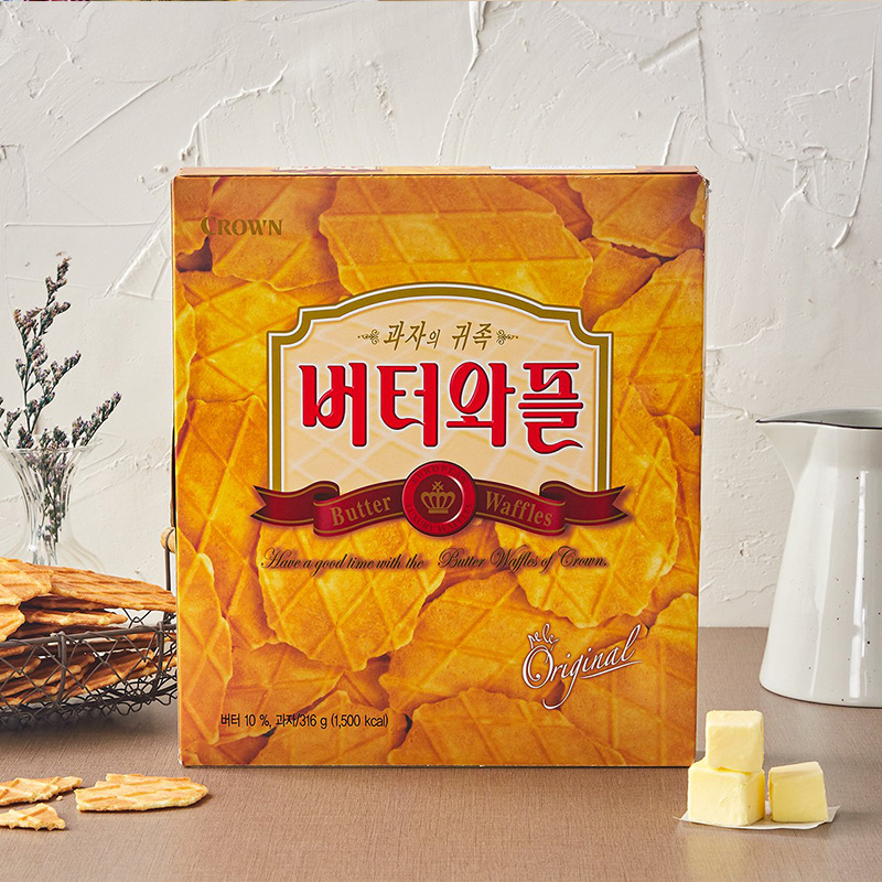 韩国进口克丽安华夫饼干135g网红零食小吃休闲食品早餐饼干糕点心