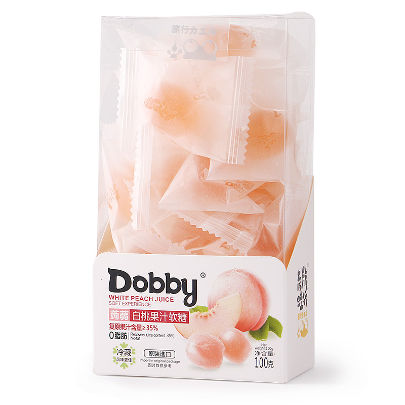 Dobby哆比Q弹芒果白桃果汁软糖水果QQ糖旅行青蛙休闲零食网红糖果 - 图1