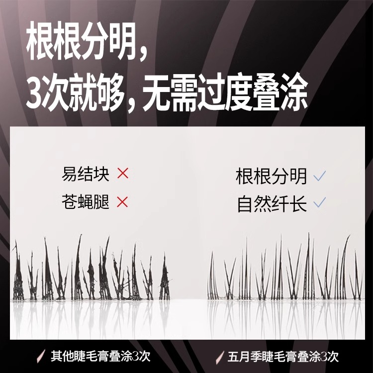 五月季睫毛膏女纤长卷翘防水不易晕染打底膏定型官方旗舰正品 - 图2