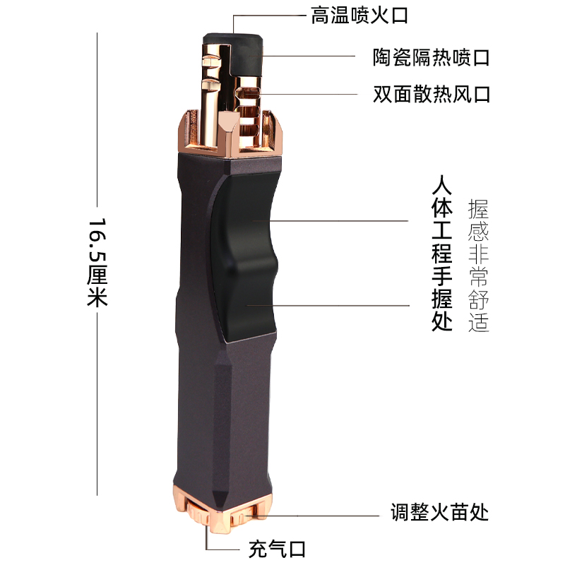 笔式焊枪充气打火机防风个性创意点烟器高温家用点火器点雪茄艾灸 - 图1