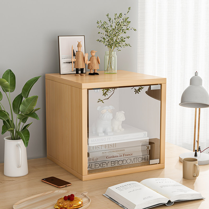 Sufa kitchen bookcase storage cabinet multi-layer glass door bookcase storage rack desktop room storage box floor-standing free combination grid