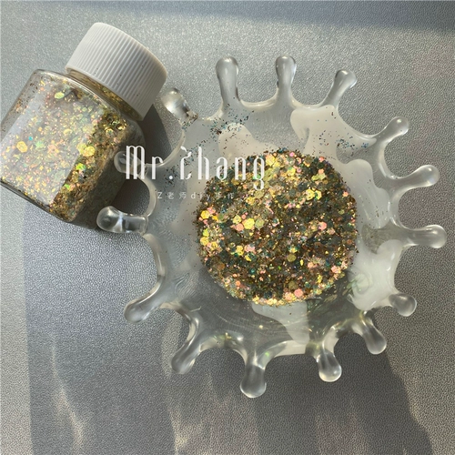 Учитель Z, DIY -потоковая моти -материал материал флэш -порошок зрачки зрачков новых мельчайших вспышек из мелких порошков, вспыхнувшие, клейкие ногти