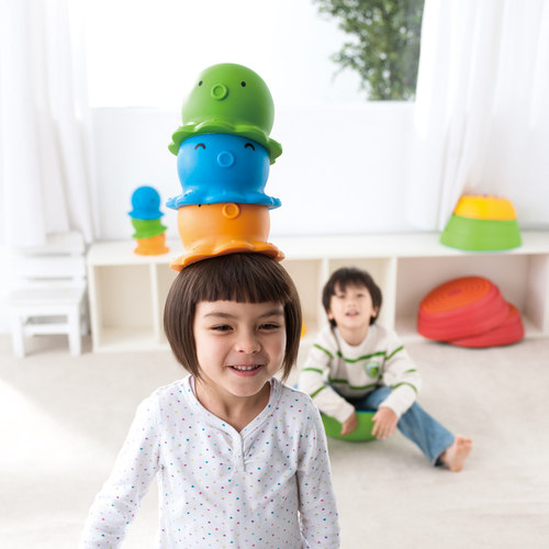 台湾WEPLAY原装进口幼儿童平衡力训练感统器材头顶玩具章鱼帽 - 图3