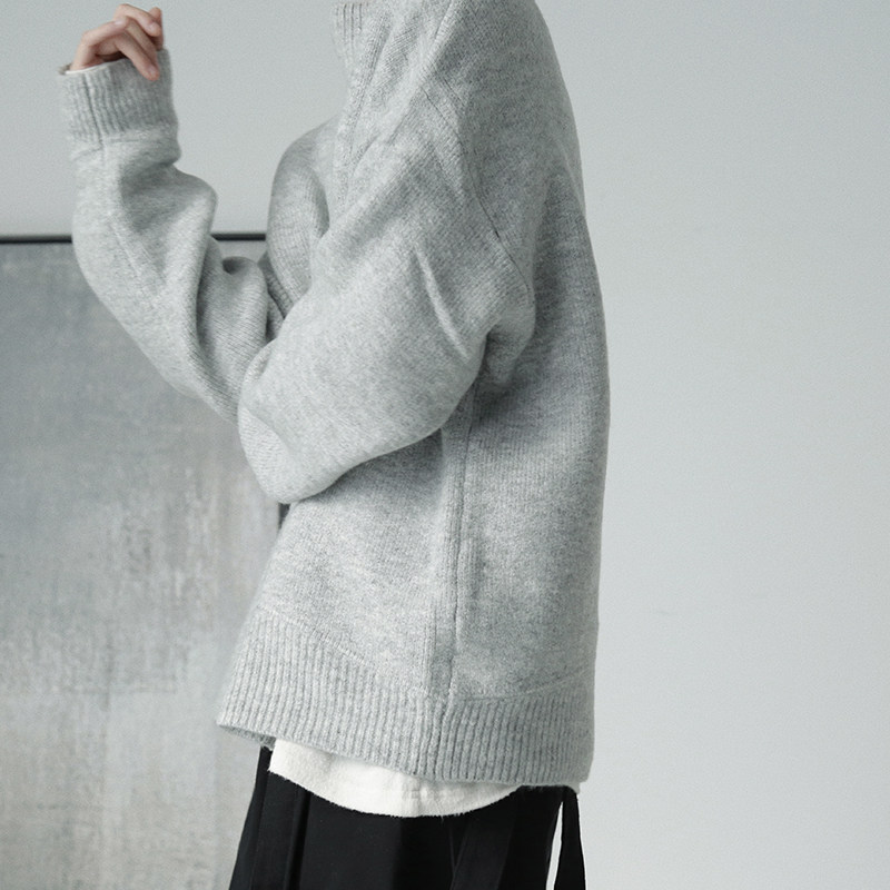 衣疫 温暖系白/灰 领口简约切割设计风 厚款保暖百搭北极绒毛衣,淘宝优惠券,粉丝福利购,淘宝优惠卷