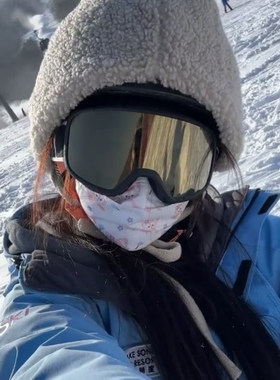 户外滑雪特大框白水银防风墨镜女