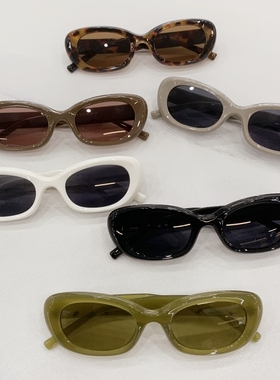 韩版方椭圆黑色墨镜凹造型遮阳女