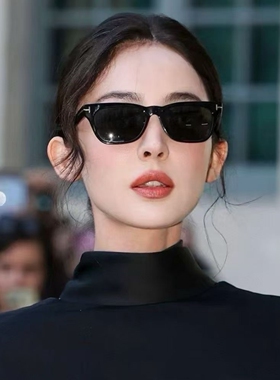 新款方形简约街拍帅气黑色墨镜女