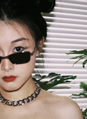 方形小框绿色显气色酷帅墨镜男女