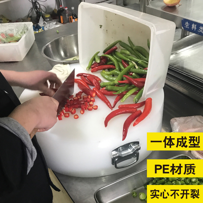 塑料PE菜板商用肉摊加厚圆形菜墩砧板大号肉墩切菜板刀板 - 图2