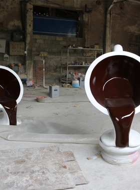 咖啡杯茶杯座椅创意休闲椅玻璃钢