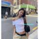 Eihey ehey slanted shoulder sexy off-shoulder ເສື້ອທີເຊີດເທິງສໍາລັບແມ່ຍິງ