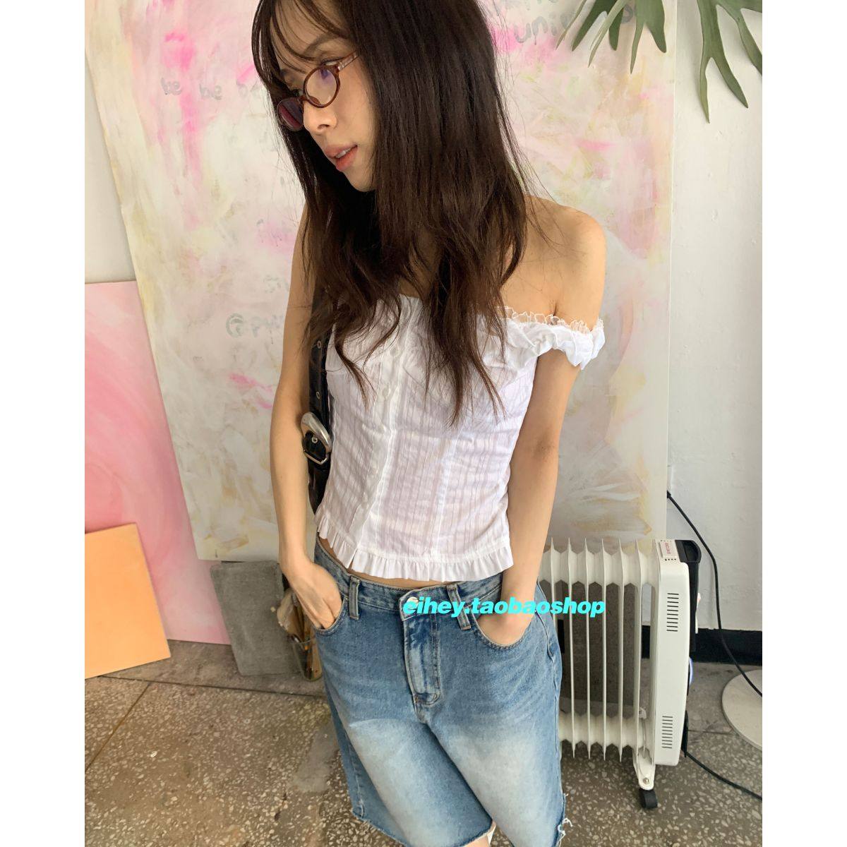 eihey诶嘿夏季新品芭蕾风纯色系扣无袖荷叶边背心显瘦吊带上衣女,淘宝优惠券,粉丝福利购,淘宝优惠卷