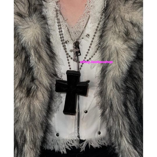 eihey诶嘿夏季个性设计感十字架卡包挂链y2k亚文化项链配饰挂坠