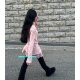 Eihey Japanese style ballet style round neck slim sweet soft girl lace long-sleeved sweater cake skirt