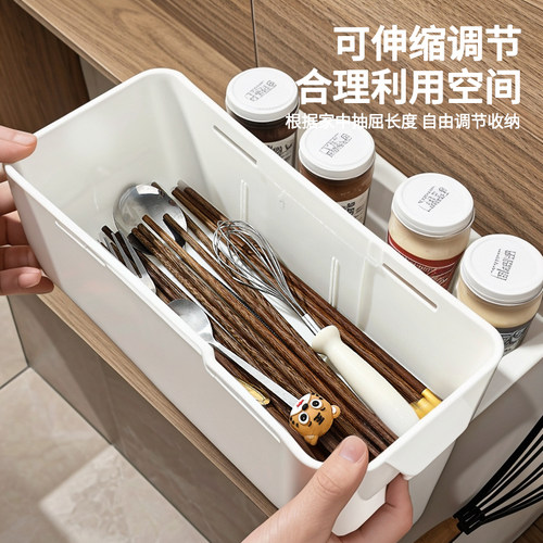 抽屉内分格收纳盒内置分隔伸缩化妆品口红分类梳妆台深柜隔板宿舍 - 图0