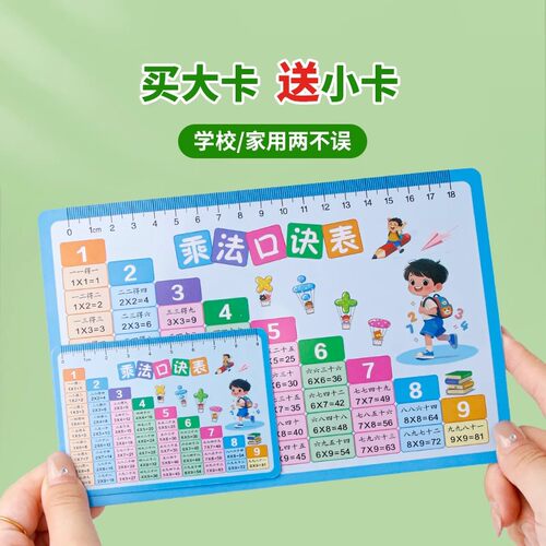 九九乘法除法口诀表卡片小学数学一二年级99背诵好物学习教具公式 - 图2