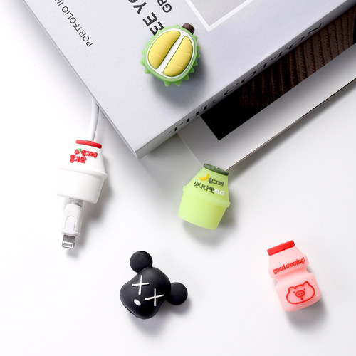 卡通充电线保护套苹果安卓通用数据线头咬线器耳硅胶手机线保护 - 图2