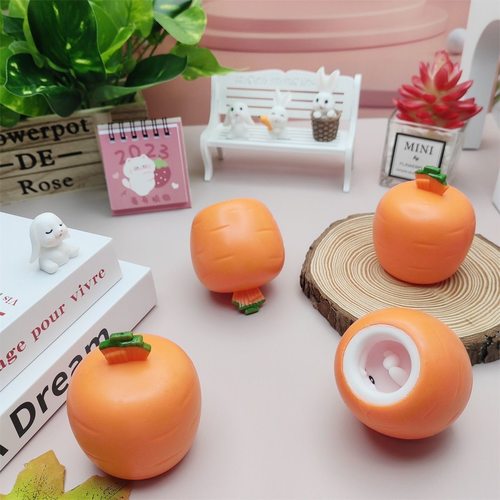 新款胡萝卜小兔子挤压捏捏乐口袋小动物创意发泄神器解压整蛊玩具 - 图2