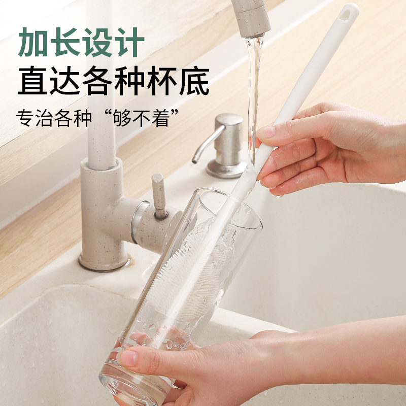 硅胶长柄杯刷家用洗杯子小刷子保温水杯无死角清洁神器洗奶瓶刷子 - 图2