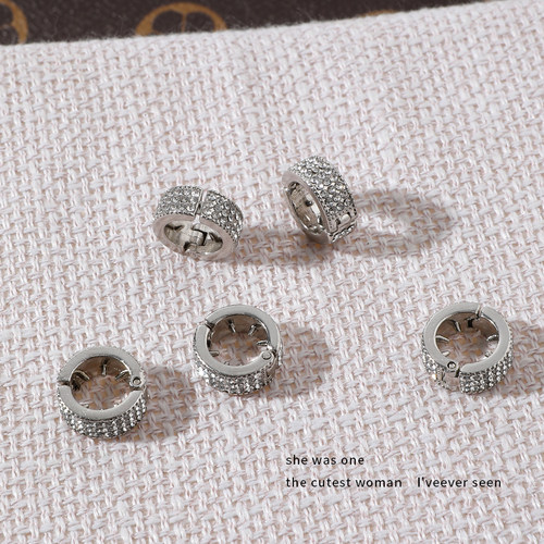 新款圆形金属发扣刘海发夹女前额侧边夹水钻发卡小夹子头饰发饰 - 图3