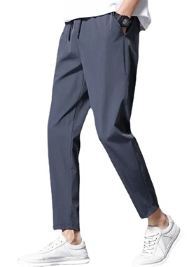 Men's Summer Thin Ice Silk Casual Quick Dry Elastic Pants B