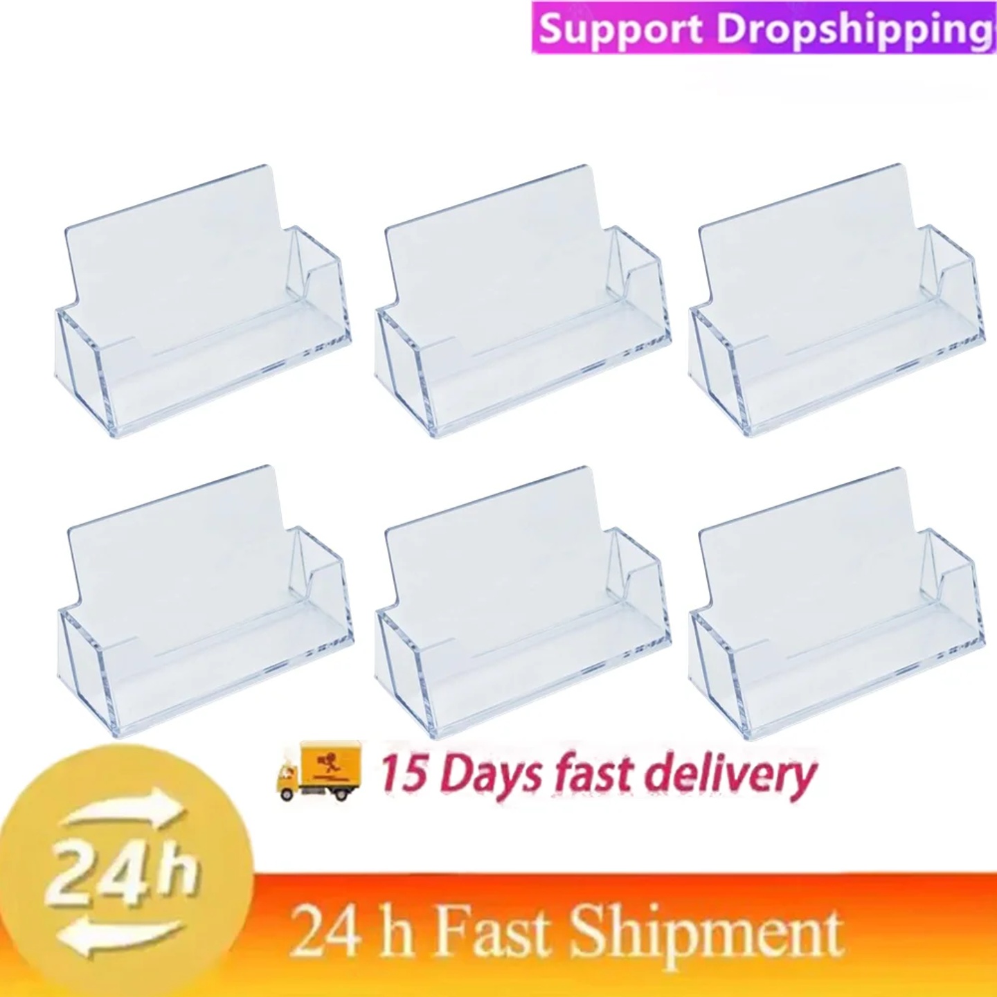 1/3/510Pcs Acrylic Business Card Holder For Desk Clear Plas - 图3