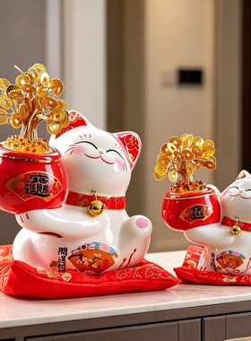 金石工坊正品led摇钱树招财猫