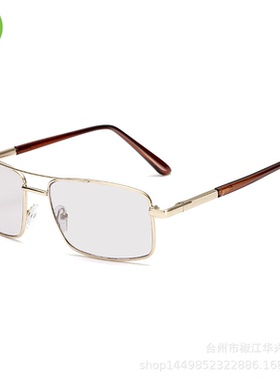 变色方框文艺男双梁太阳镜浅色