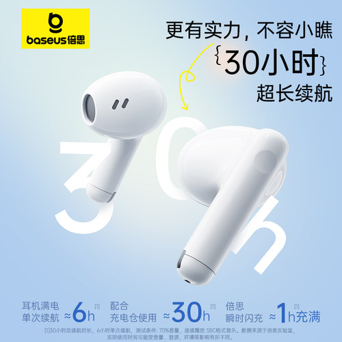 BASEUS/倍思 E13蓝牙耳机2024新款贰手无线降噪半入耳高音质电竞 - 图1