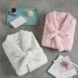 Демисезонная фланелевая бархатная пижама, длинный коралловый бархатный утепленный мужской банный халат, увеличенная толщина