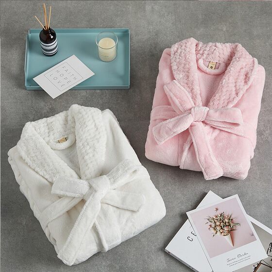 Autumn and winter velvet thickened men's suit nightgown
