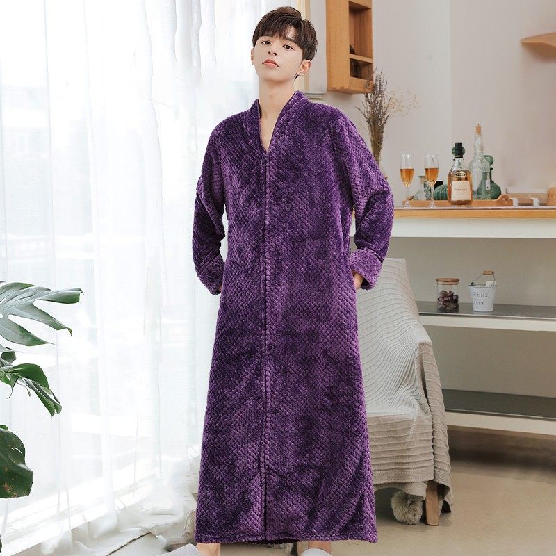 秋冬连体睡衣男士睡裙大码浴袍超长法兰绒懒人珊瑚绒家居服可外穿,淘宝优惠券,粉丝福利购,淘宝优惠卷