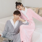 Зимний фланелевый банный халат, сверхдлинная длинная пижама для влюбленных, увеличенная толщина, большой размер