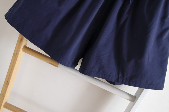 ດອກໄມ້ແລະໄມ້ໄຜ່ Retro Elastic Cotton and Linen Pants Shorts for Women